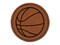 Basketball Sport Round Iron-On Engraved Faux Leather Patch Applique - 2.5"